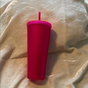 Starbucks Vibrant Pink Tumbler with Straw